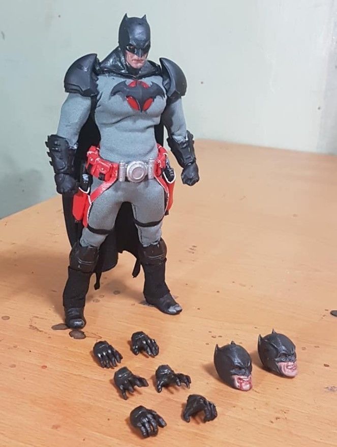 Flashpoint Batman Shoulder pads and Belt Buckle 3D print model_3