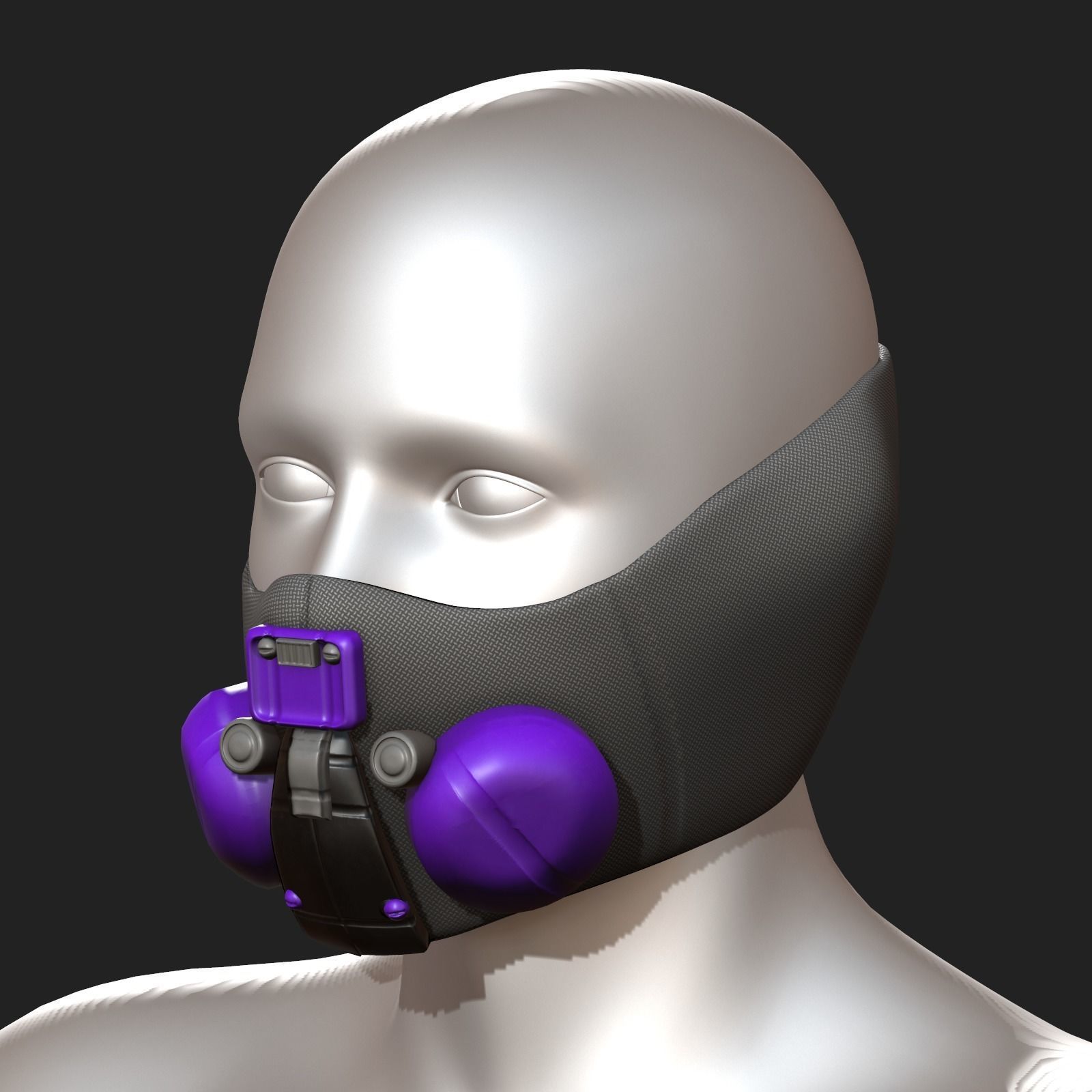 Gad mask respirator scifi futuristic 3d model Low-poly 3D model_1