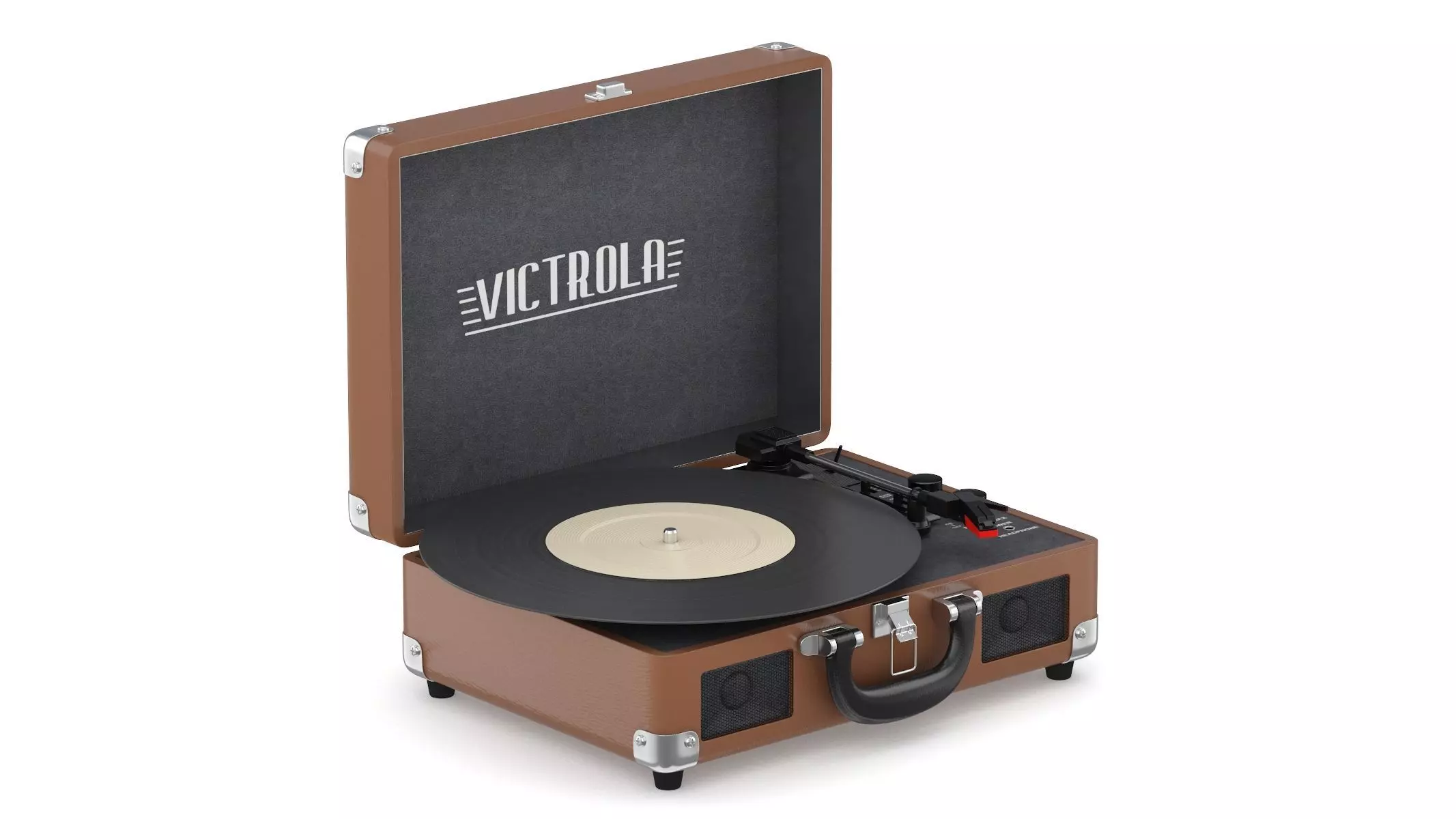 Victrola Vintage Suitcase Record Player 3D model_0