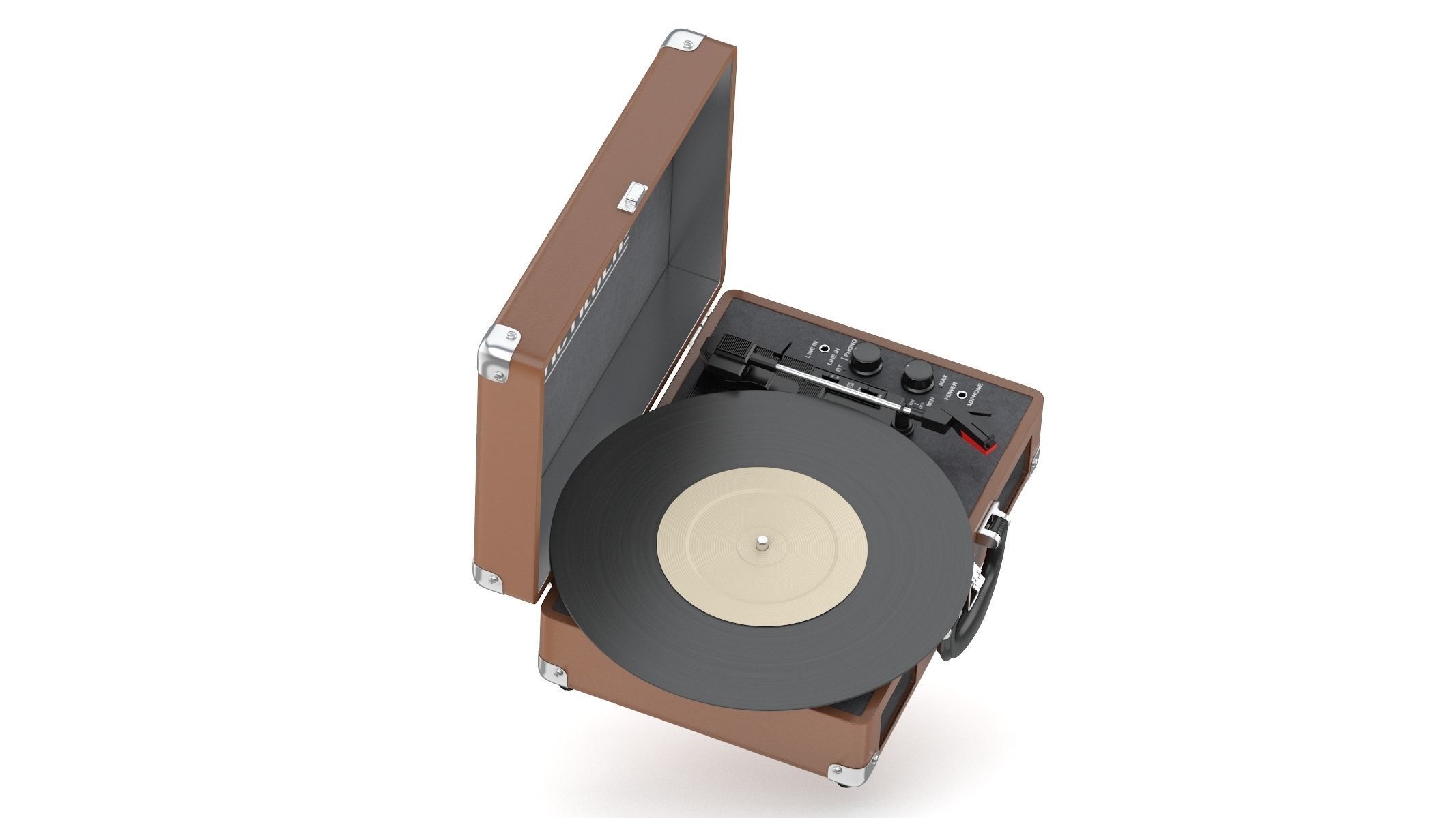 Victrola Vintage Suitcase Record Player 3D model_4