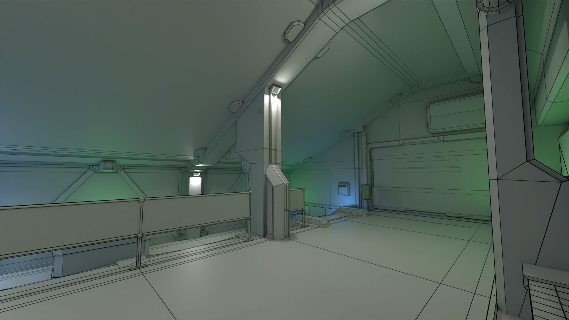 Sci Fi Space Station 2 Modular Kit Low-poly 3D model_37