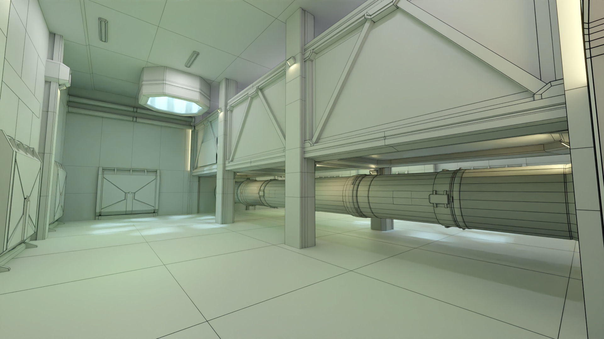 Sci Fi Space Station 2 Modular Kit Low-poly 3D model_59