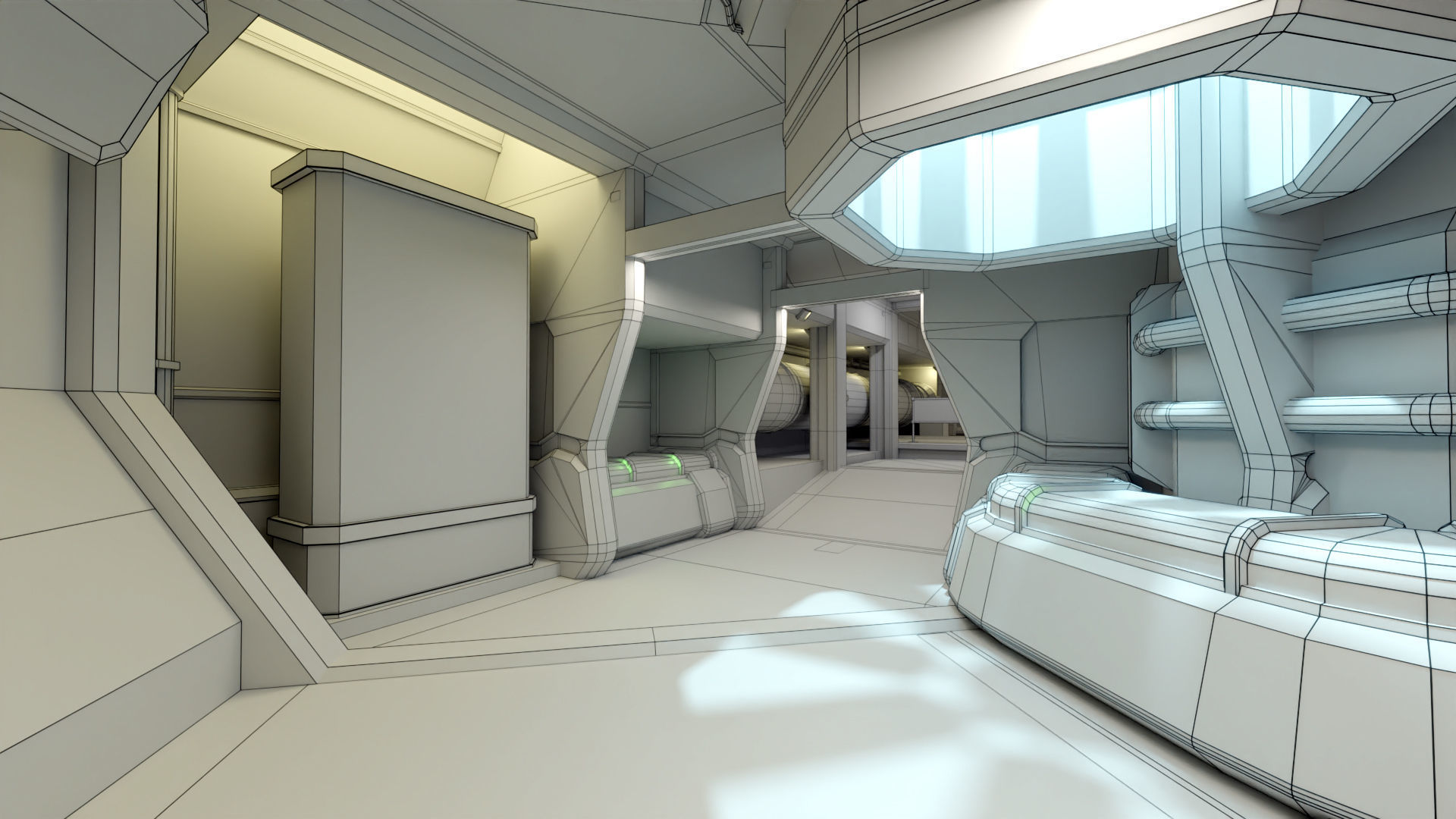 Sci Fi Space Station 2 Modular Kit Low-poly 3D model_51