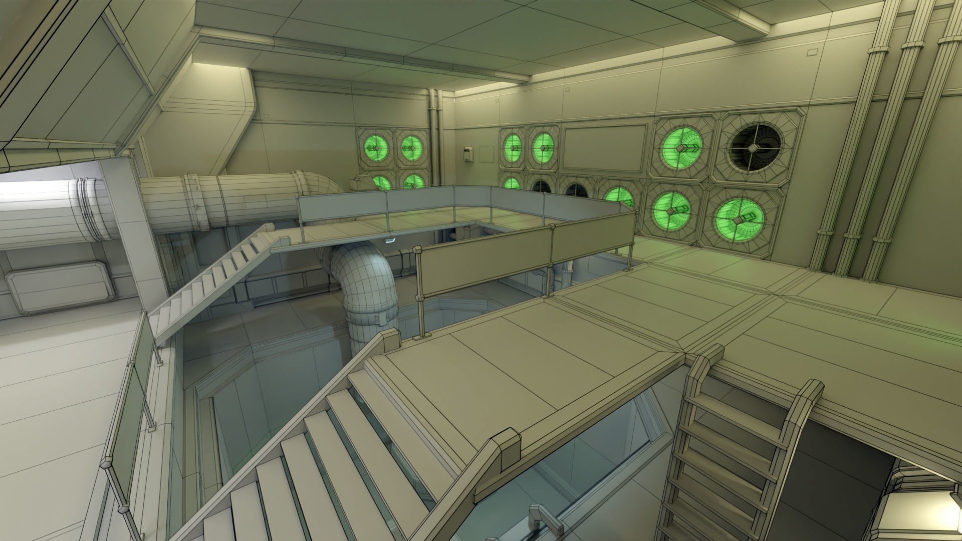 Sci Fi Space Station 2 Modular Kit Low-poly 3D model_65