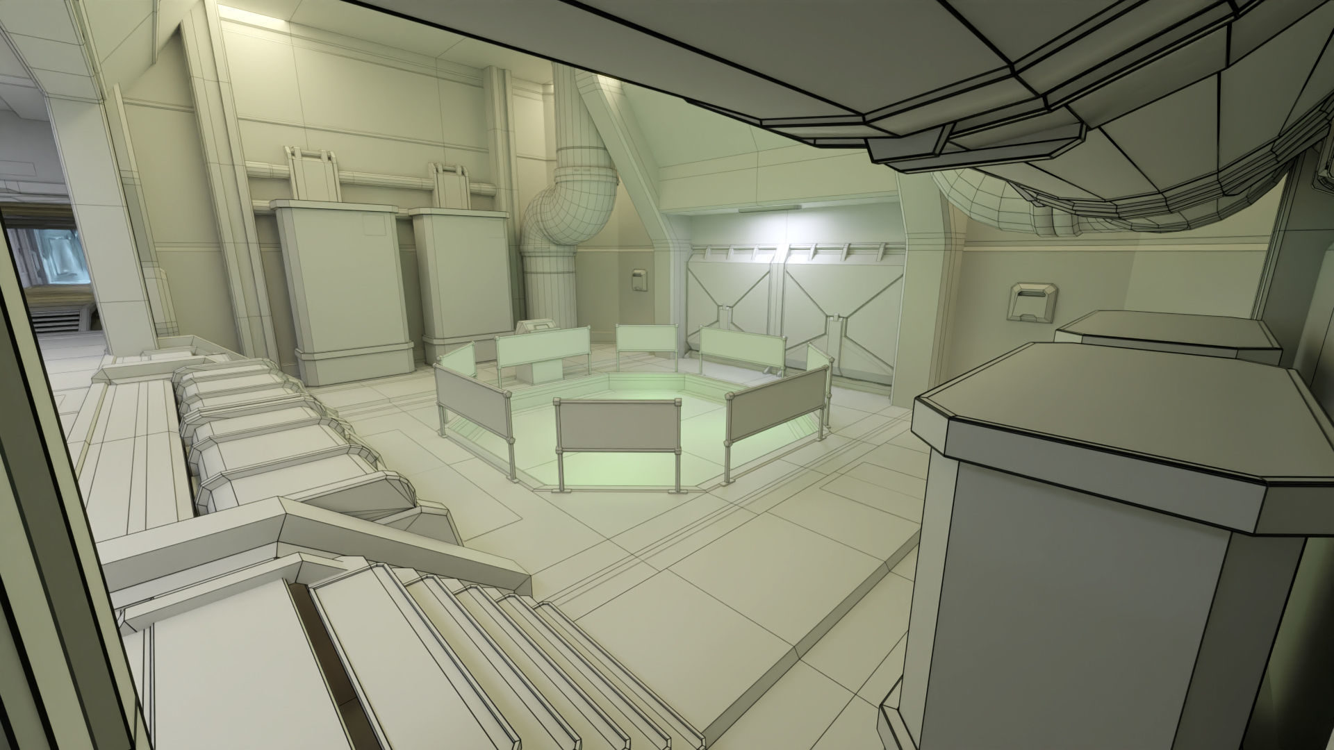 Sci Fi Space Station 2 Modular Kit Low-poly 3D model_62