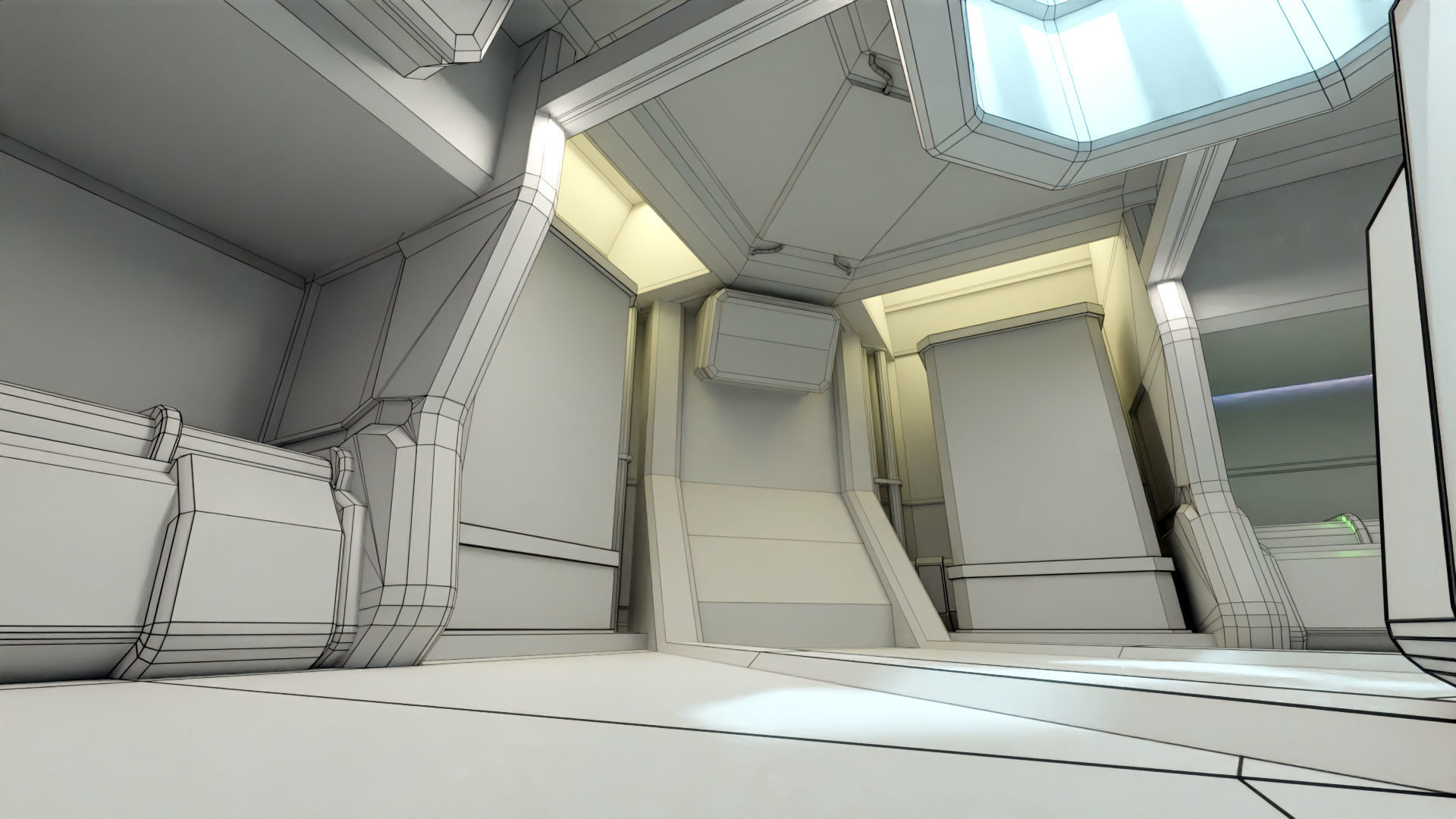 Sci Fi Space Station 2 Modular Kit Low-poly 3D model_50
