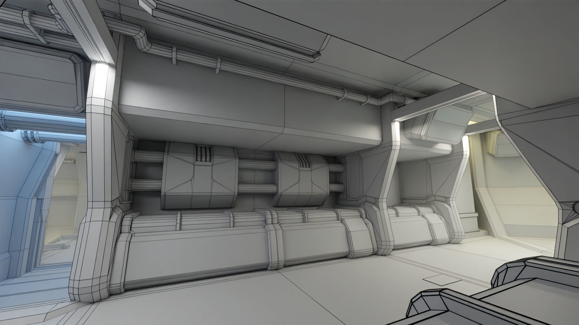 Sci Fi Space Station 2 Modular Kit Low-poly 3D model_48