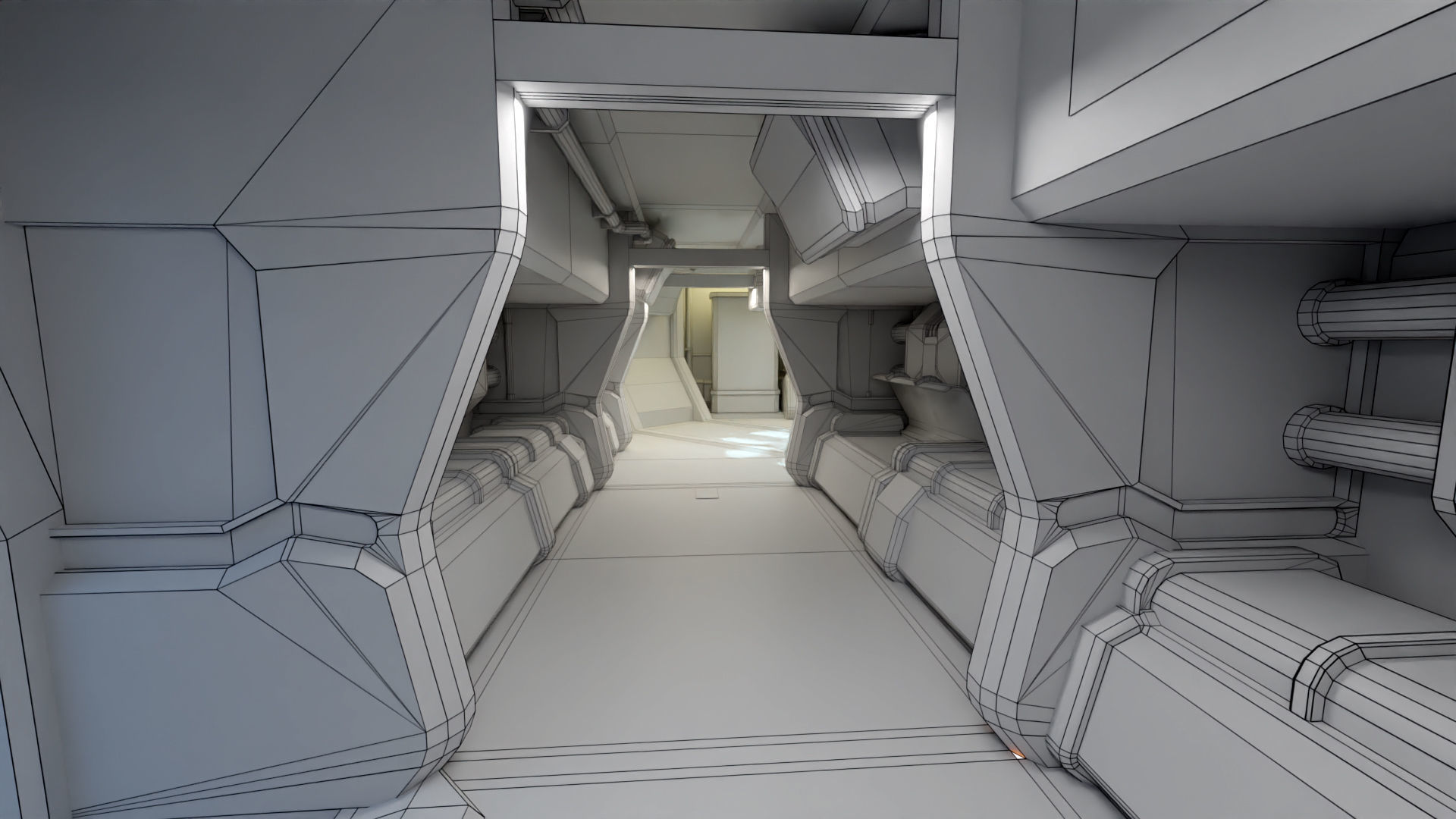 Sci Fi Space Station 2 Modular Kit Low-poly 3D model_47