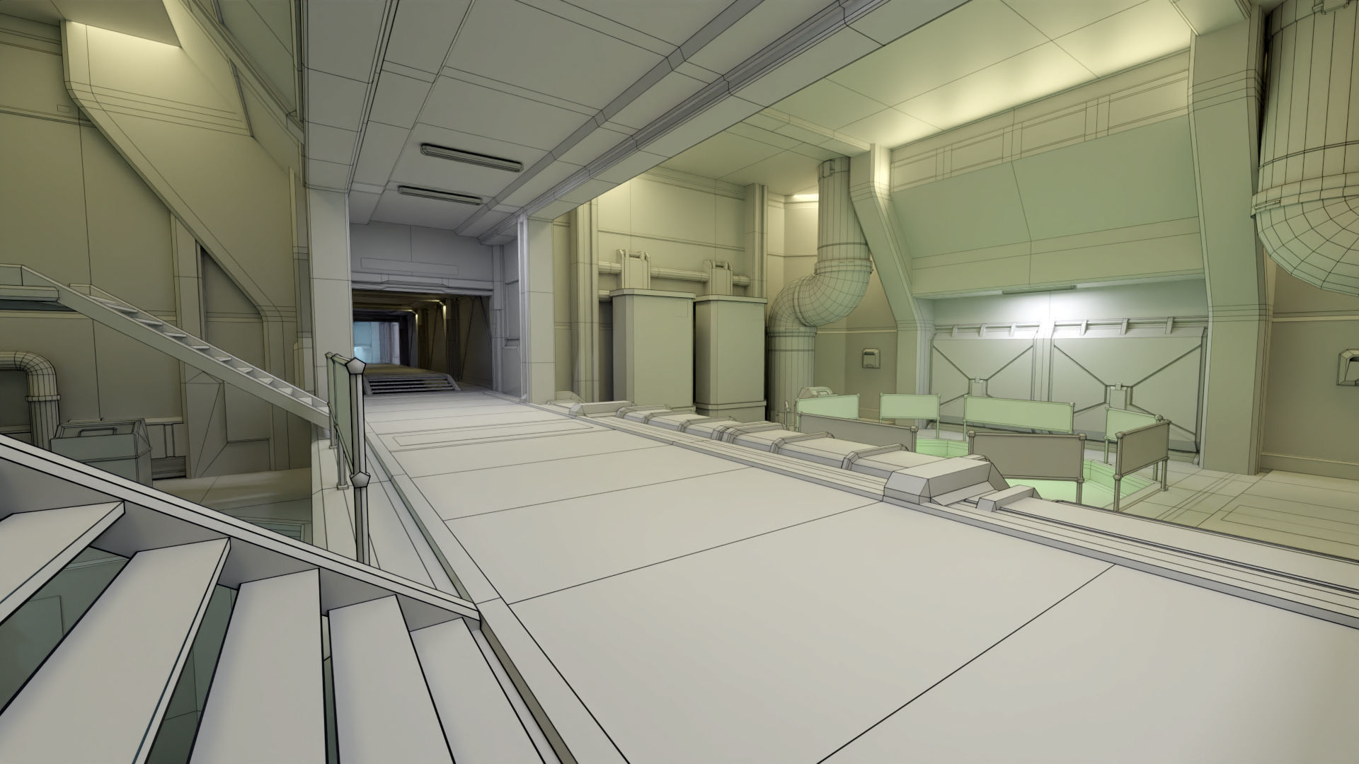 Sci Fi Space Station 2 Modular Kit Low-poly 3D model_61