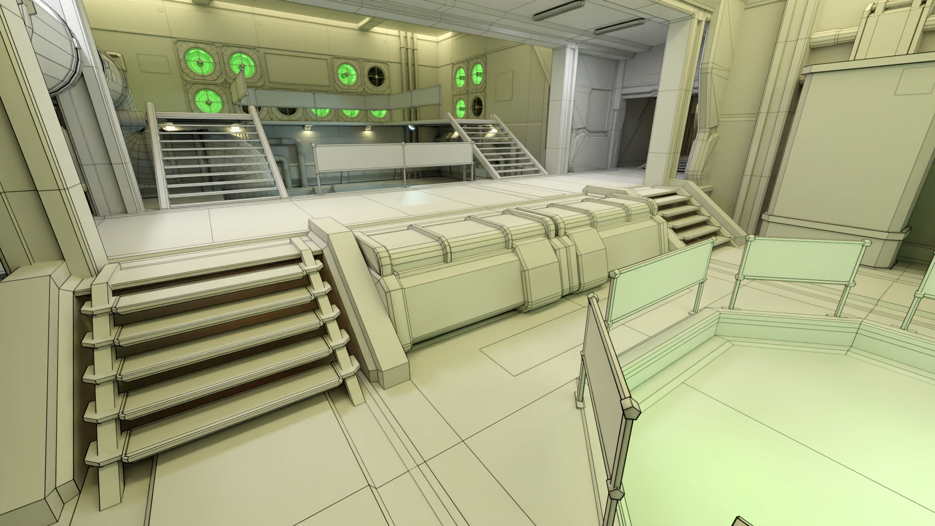 Sci Fi Space Station 2 Modular Kit Low-poly 3D model_60