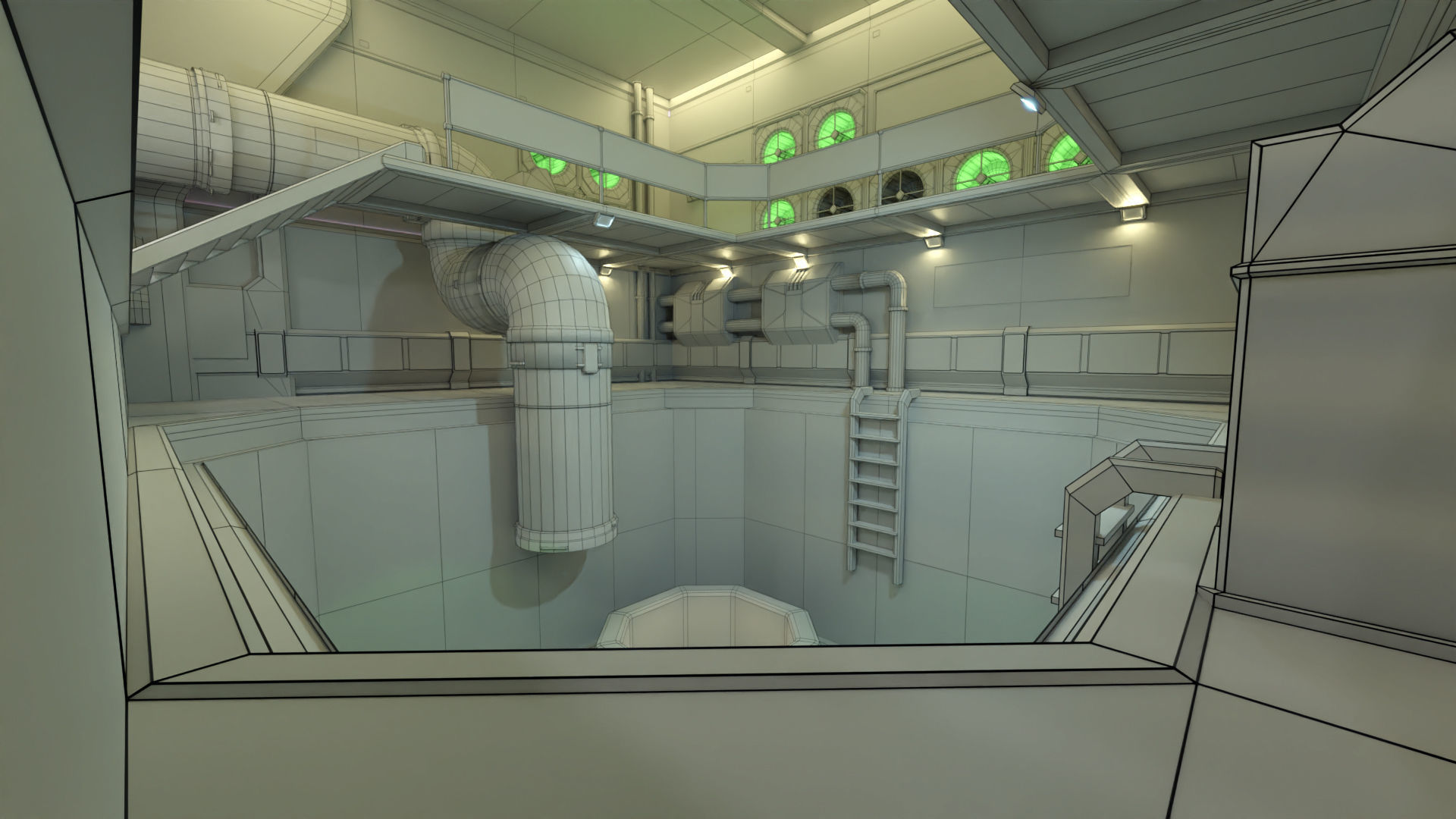 Sci Fi Space Station 2 Modular Kit Low-poly 3D model_68