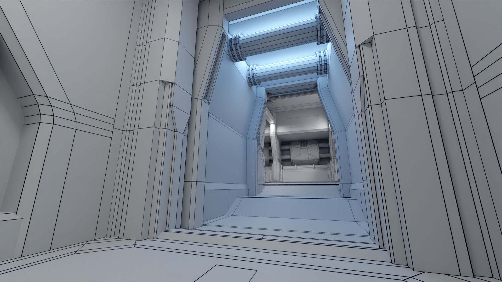 Sci Fi Space Station 2 Modular Kit Low-poly 3D model_45
