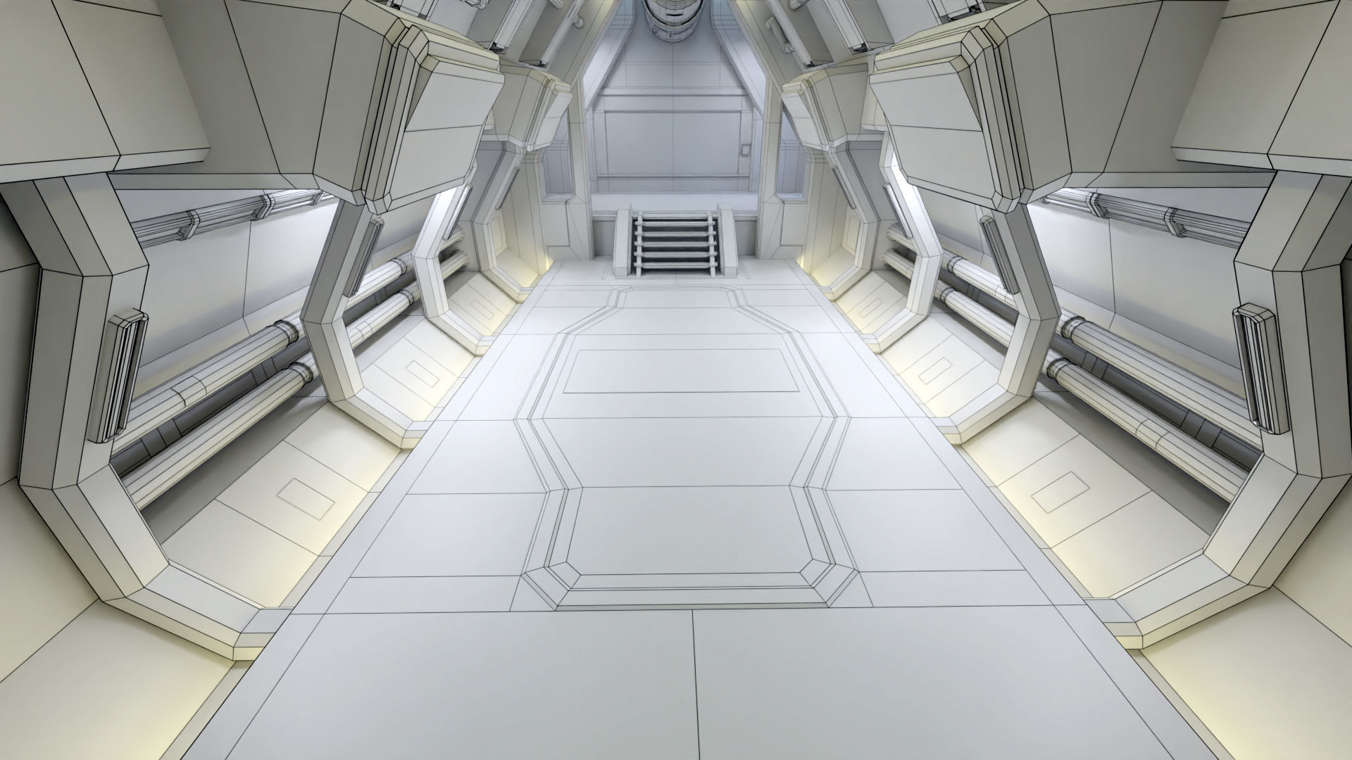 Sci Fi Space Station 2 Modular Kit Low-poly 3D model_43