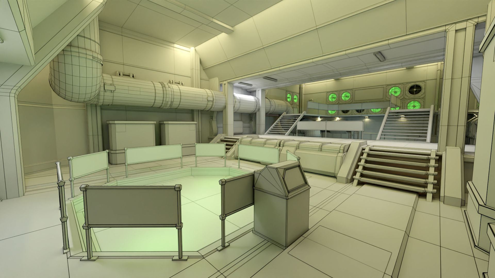 Sci Fi Space Station 2 Modular Kit Low-poly 3D model_63
