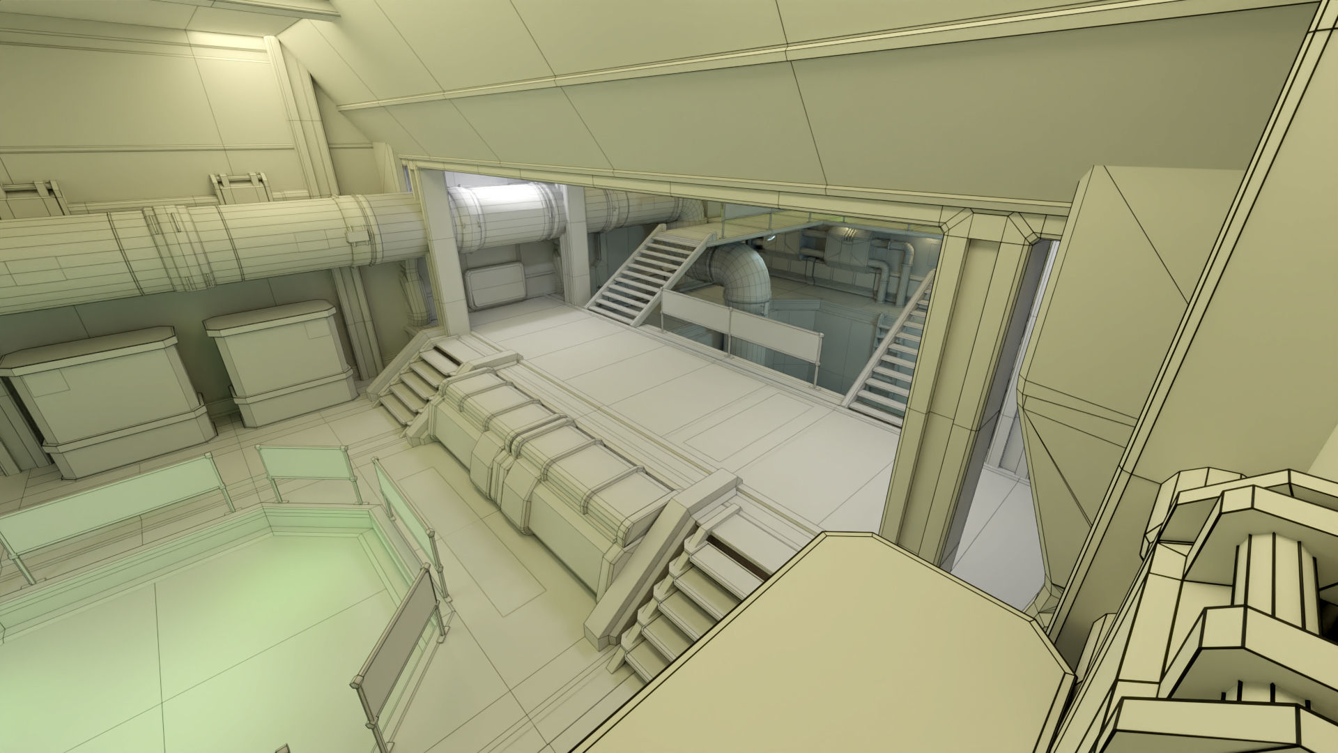 Sci Fi Space Station 2 Modular Kit Low-poly 3D model_64
