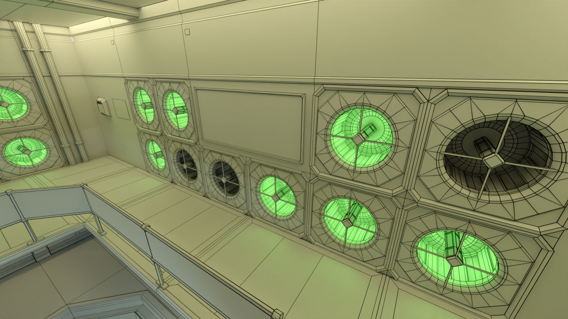 Sci Fi Space Station 2 Modular Kit Low-poly 3D model_67