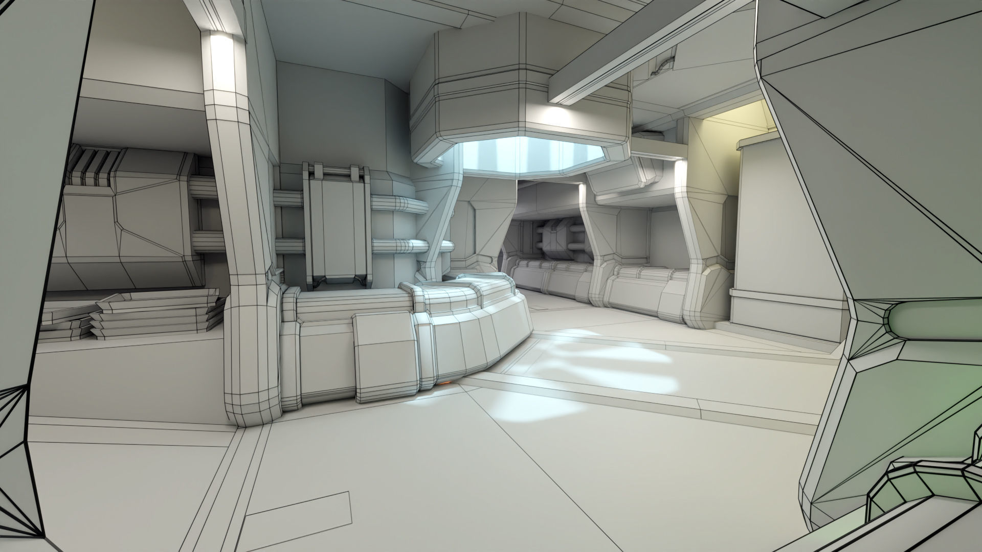 Sci Fi Space Station 2 Modular Kit Low-poly 3D model_52