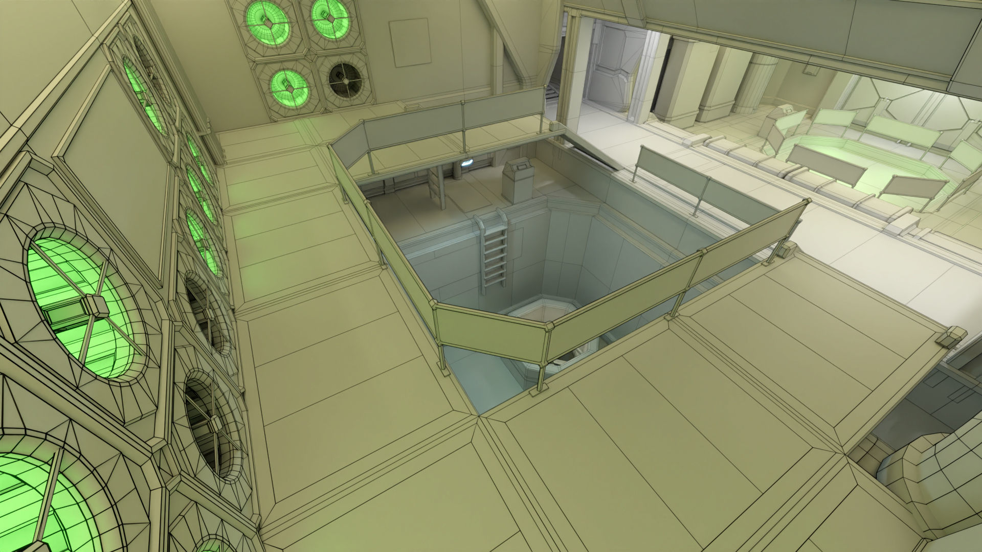 Sci Fi Space Station 2 Modular Kit Low-poly 3D model_66
