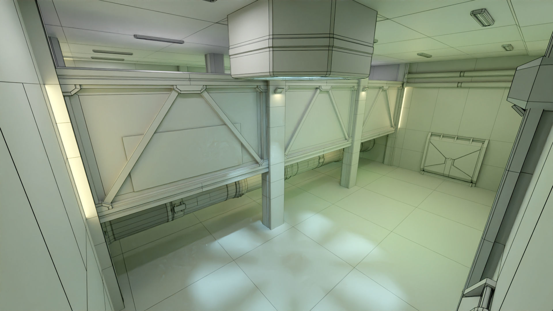Sci Fi Space Station 2 Modular Kit Low-poly 3D model_58