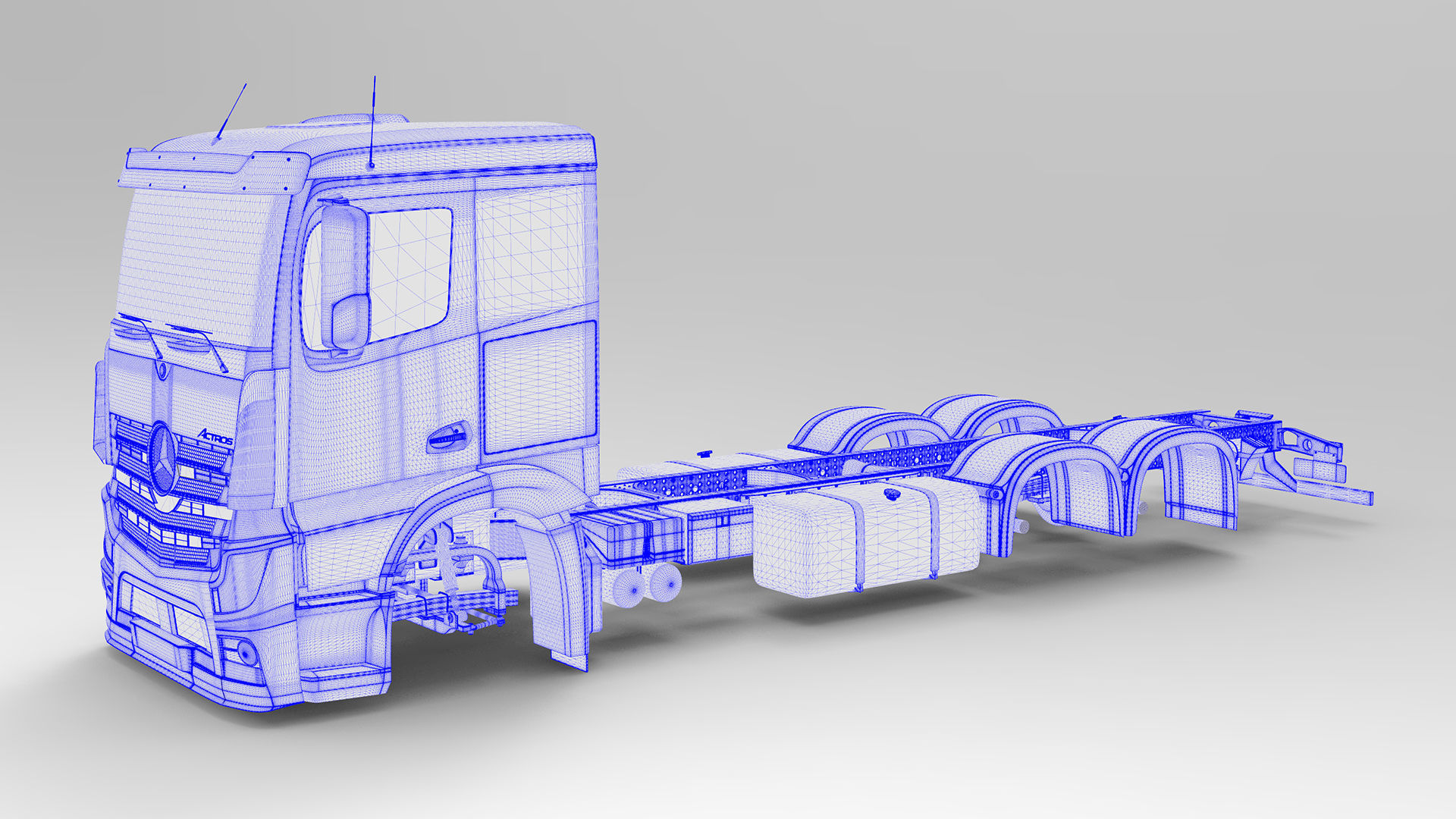 Mercedes Actros 2017 6x4 Free 3D model_5