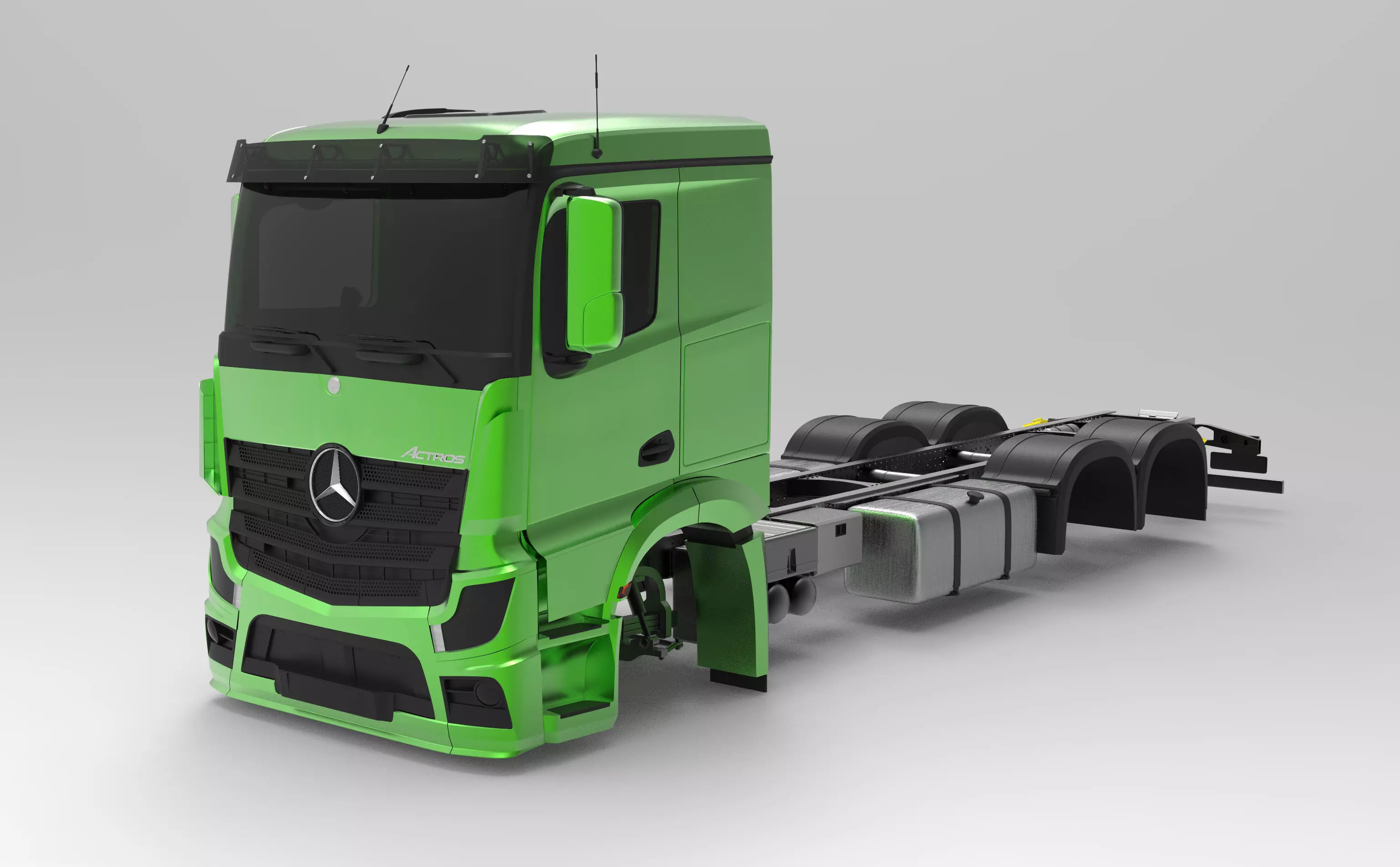 Mercedes Actros 2017 6x4 Free 3D model_0