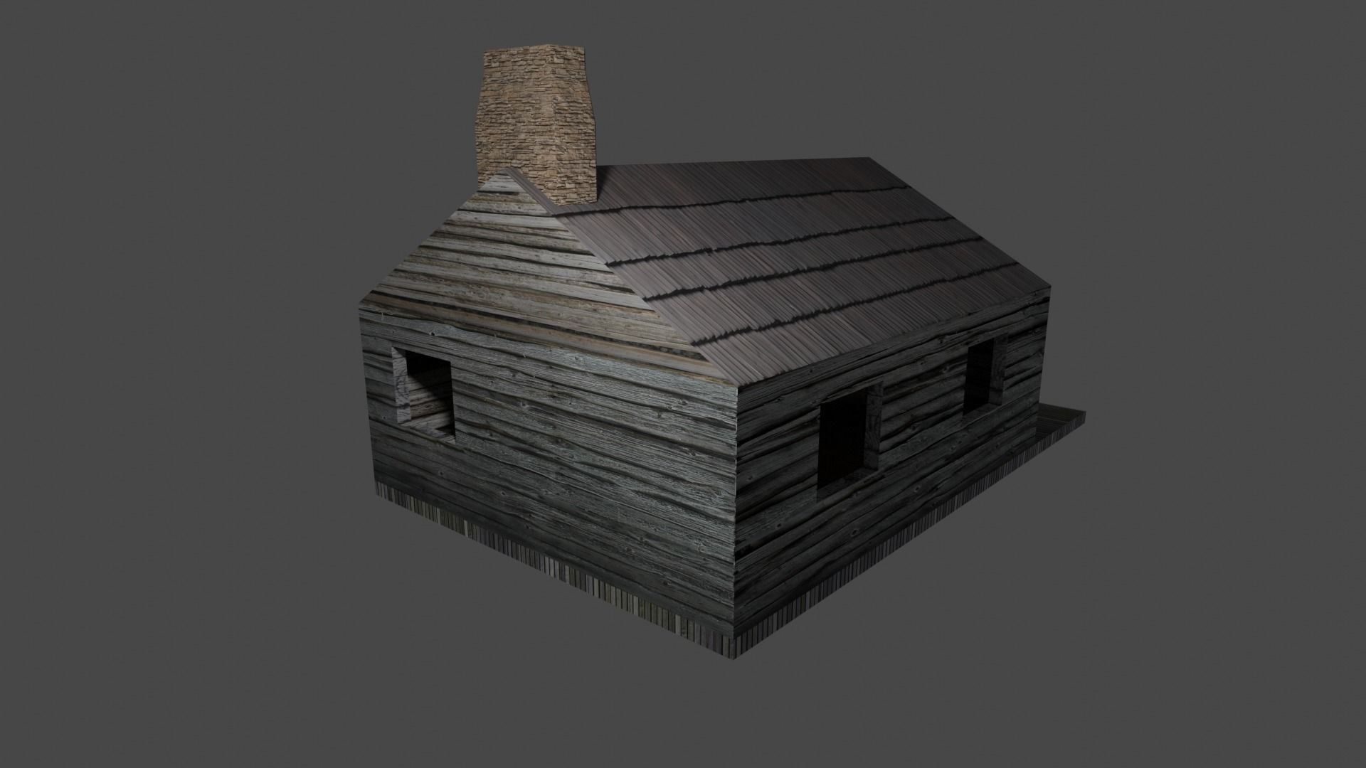 Forest Cabin Low Poly Free low-poly 3D model_3