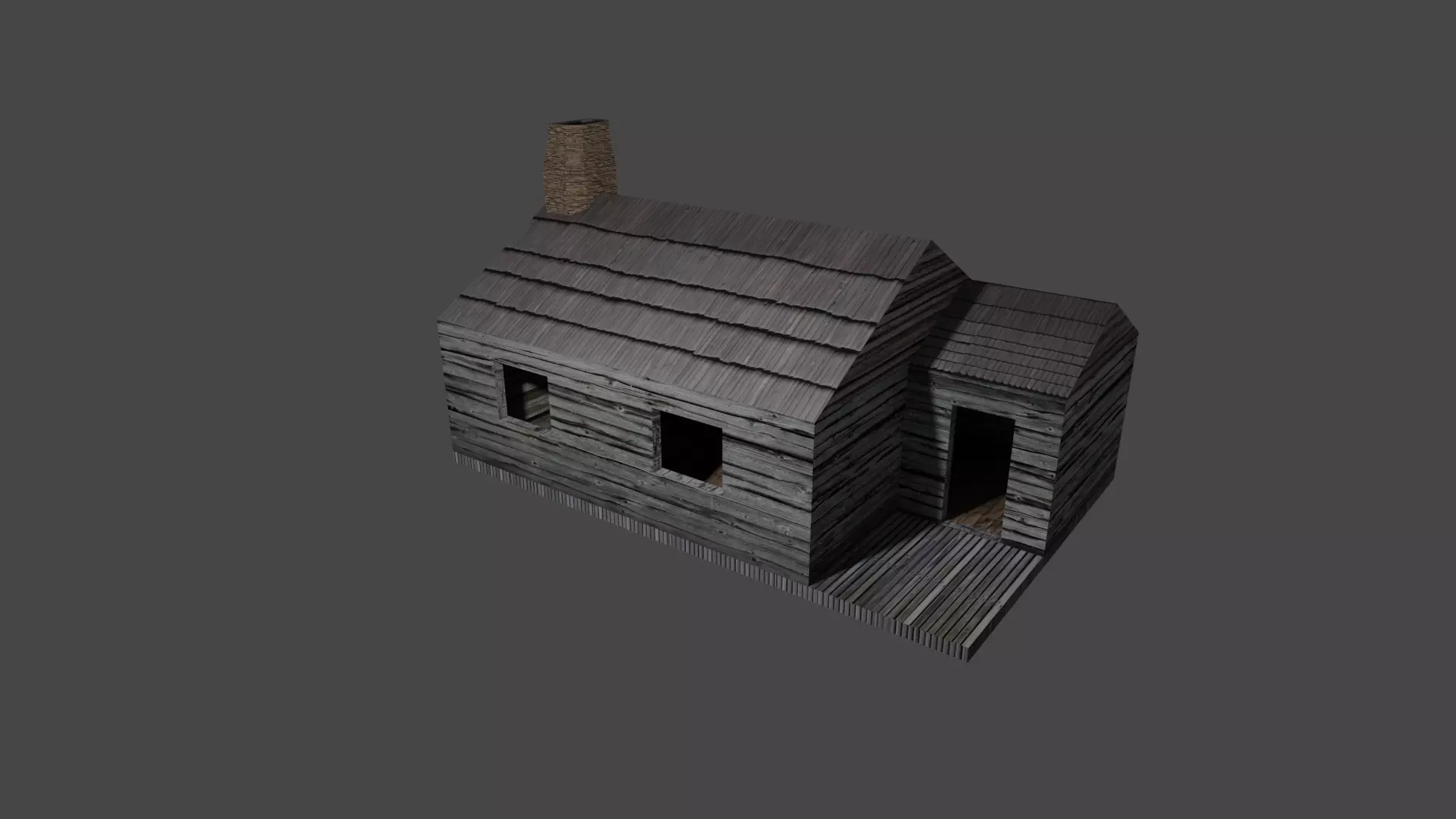 Forest Cabin Low Poly Free low-poly 3D model_0