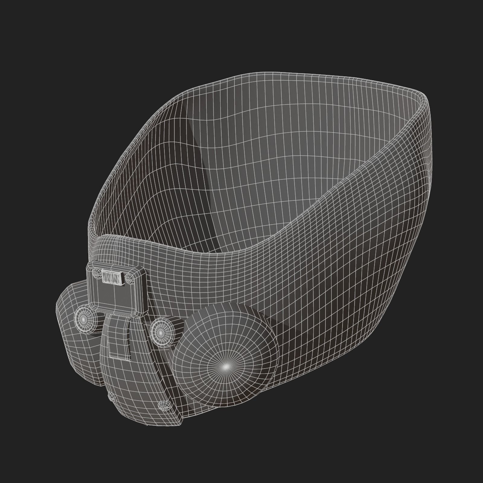 Gas mask respirator scifi futuristic 3d Low-poly 3D model_11