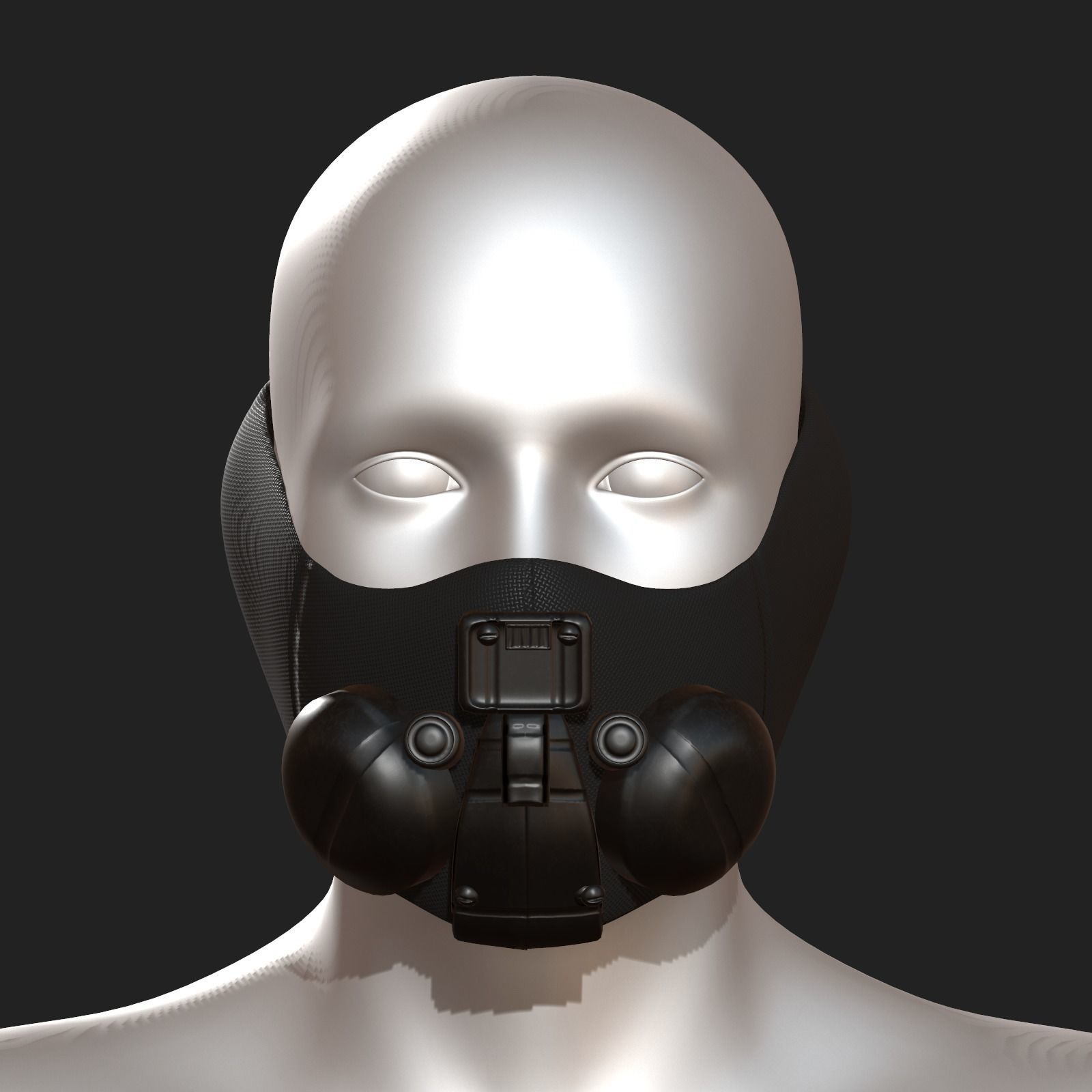 Gas mask respirator scifi futuristic 3d Low-poly 3D model_7