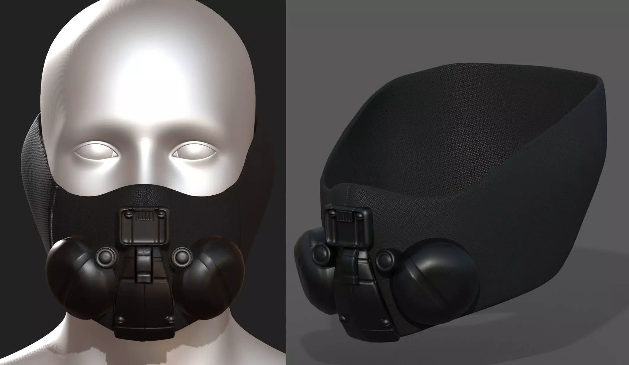 Gas mask respirator scifi futuristic 3d Low-poly 3D model_0