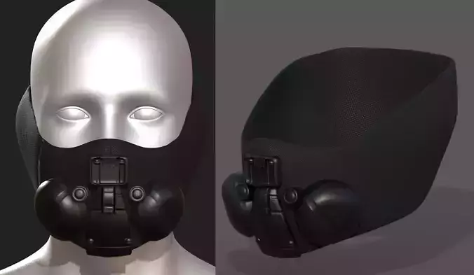 Gas mask respirator scifi futuristic 3d 