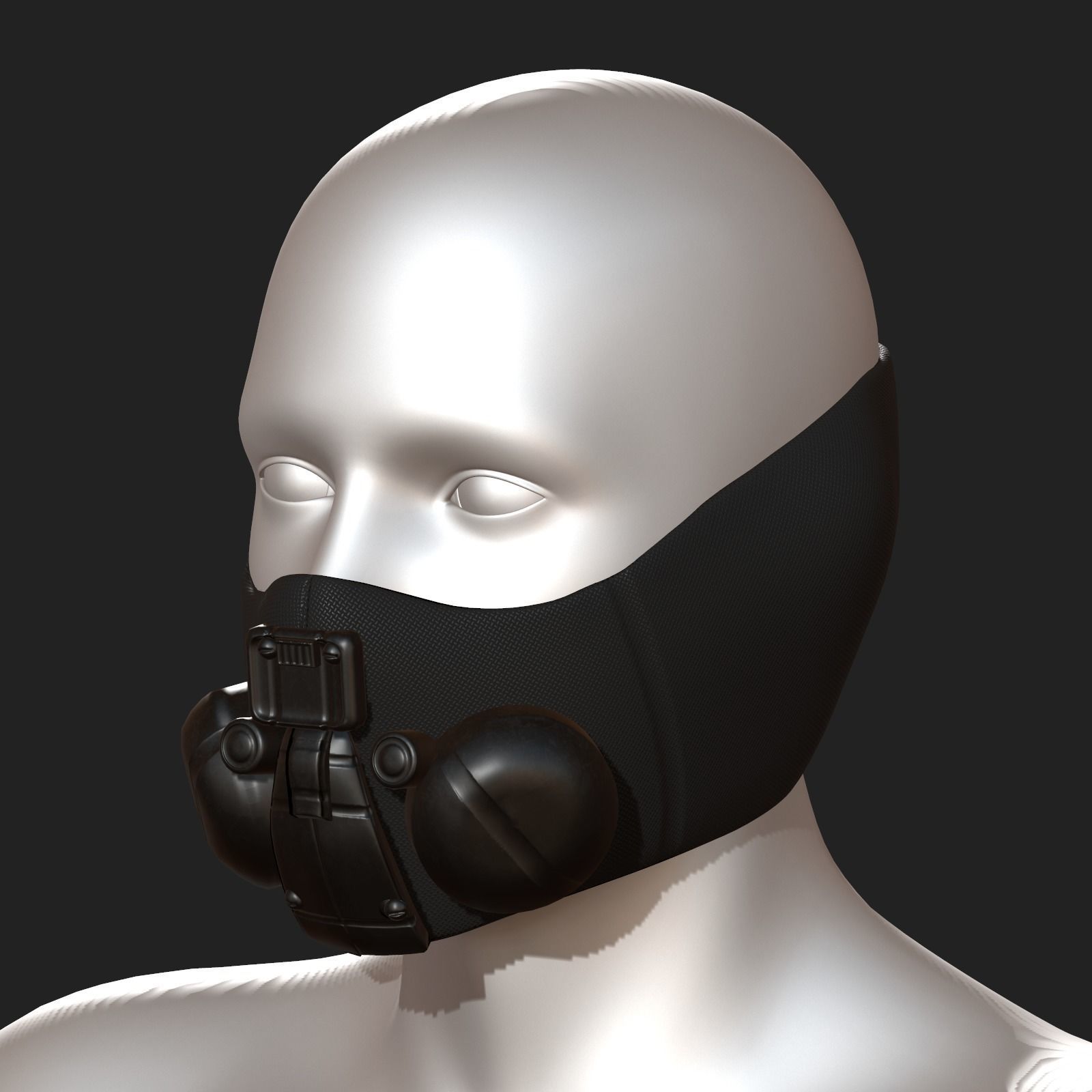 Gas mask respirator scifi futuristic 3d Low-poly 3D model_6
