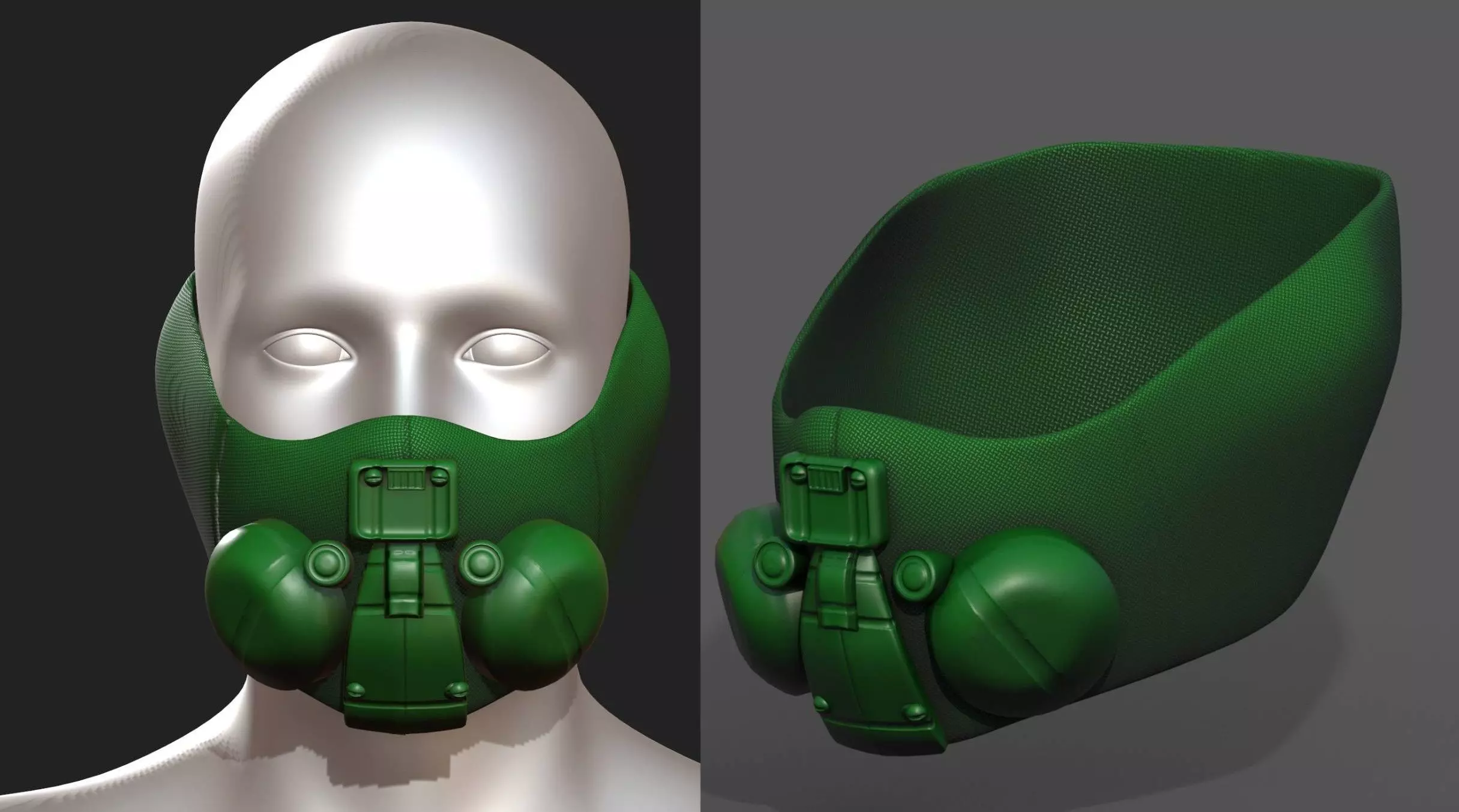 Gas mask respirator scifi futuristic 3d Artist Low-poly 3D model_0