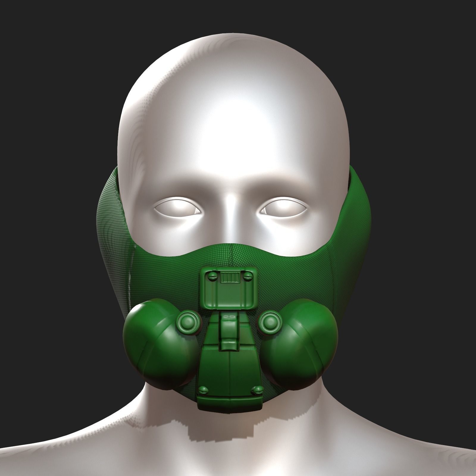 Gas mask respirator scifi futuristic 3d Artist Low-poly 3D model_4