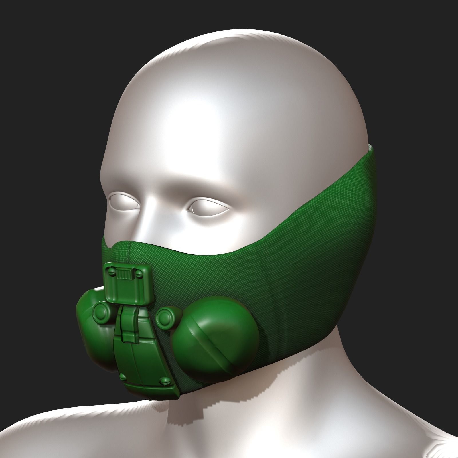 Gas mask respirator scifi futuristic 3d Artist Low-poly 3D model_6