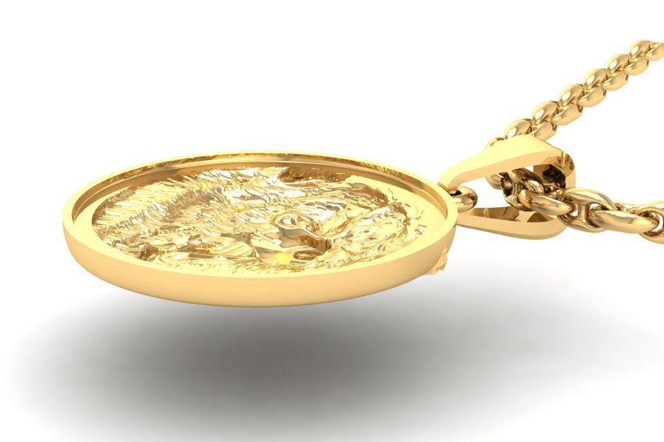 Bear head pendant  3D print model_6