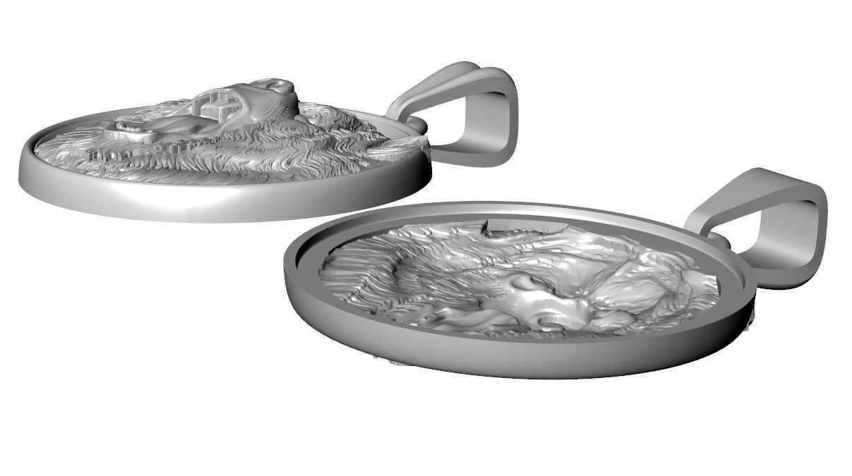 Bear head pendant  3D print model_4