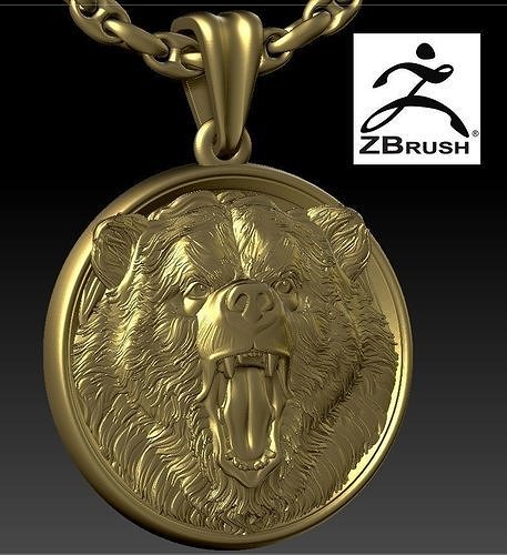 Bear head pendant  3D print model