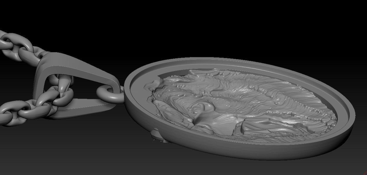 Bear head pendant  3D print model_1