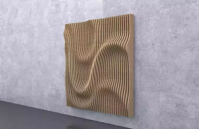 Parametric 3 Waves Wooden Panels with Grasshopper 3D model