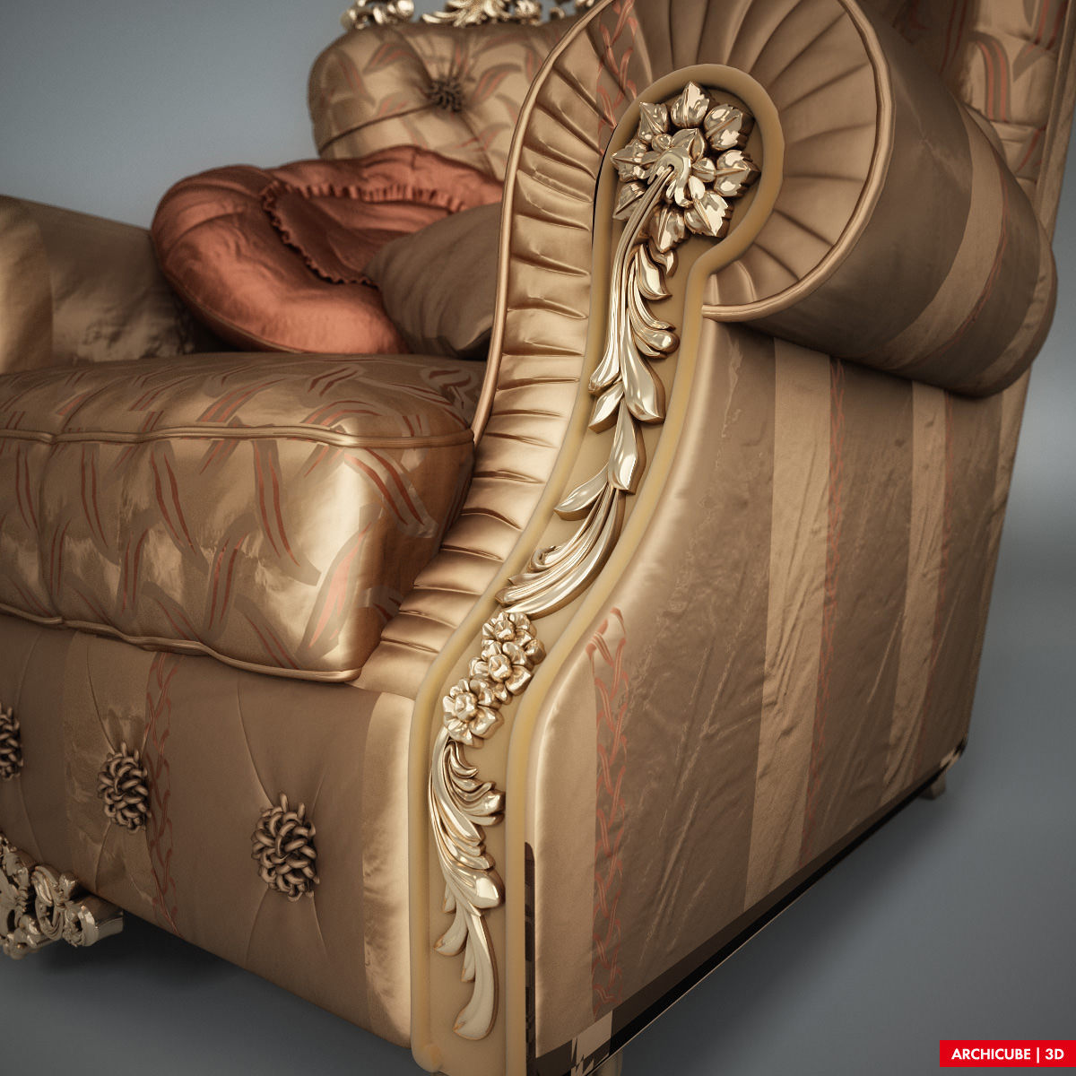 Armchair 3D model_4