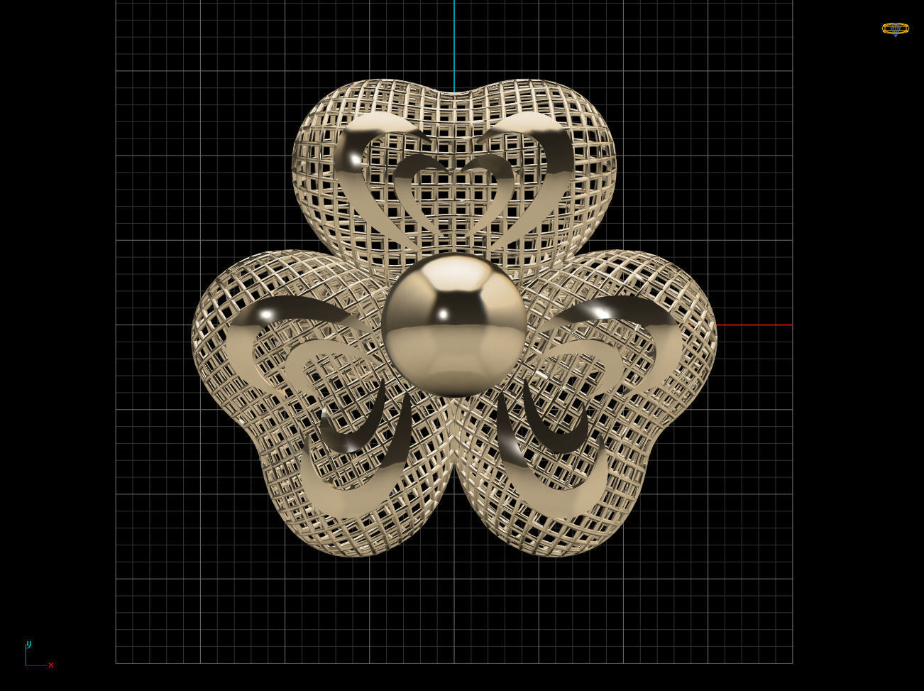 Balon Heart Electro-Fusion Fashion Ring 3D print model_11