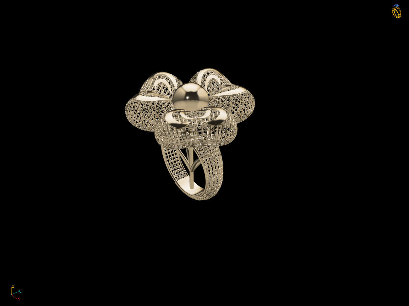 Balon Heart Electro-Fusion Fashion Ring 3D print model_8