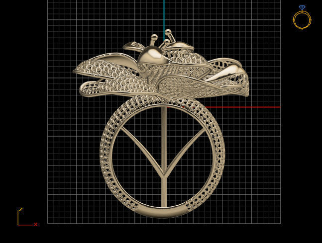 Balon Heart Electro-Fusion Fashion Ring 2 3D print model_7