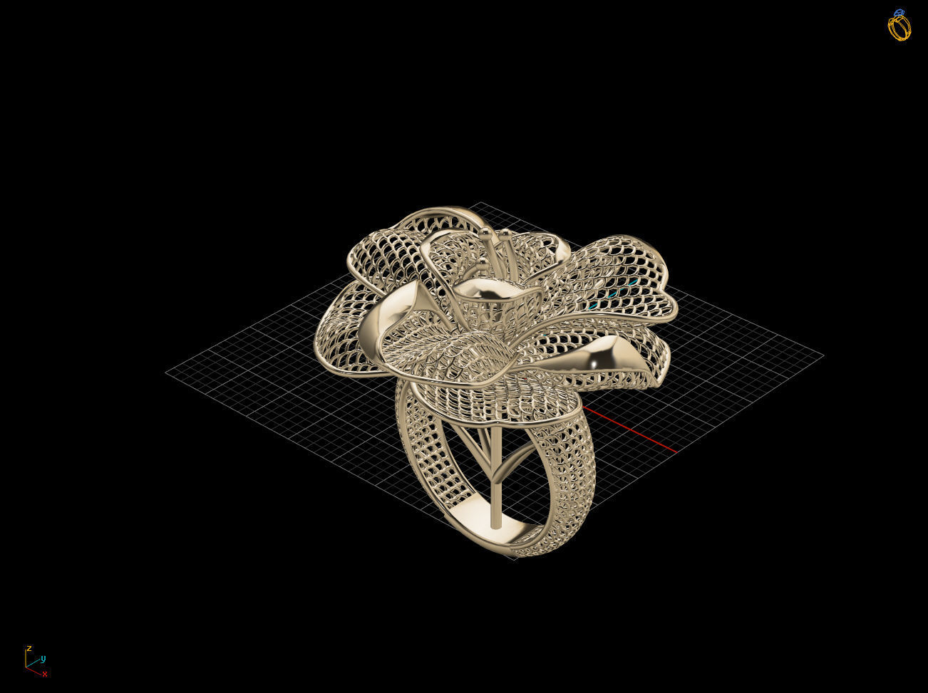 Balon Heart Electro-Fusion Fashion Ring 2 3D print model_9