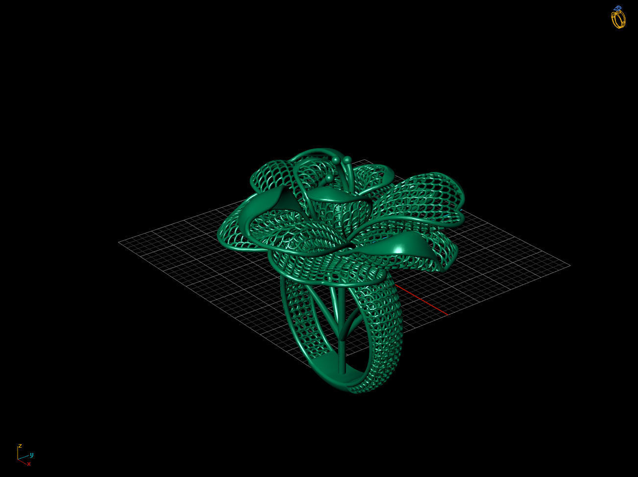 Balon Heart Electro-Fusion Fashion Ring 2 3D print model_5