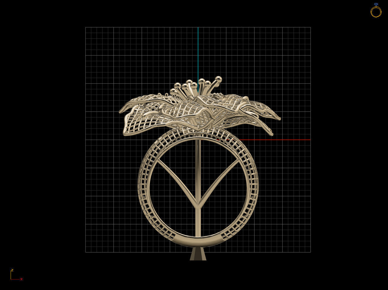 Breathing Flower Electro-Fusion Fashion Ring 3D print model_12