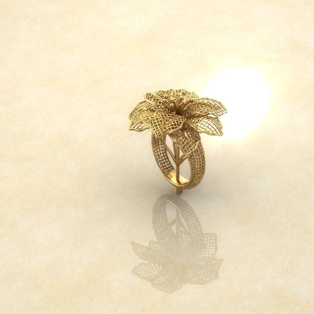 Breathing Flower Electro-Fusion Fashion Ring 3D print model_10