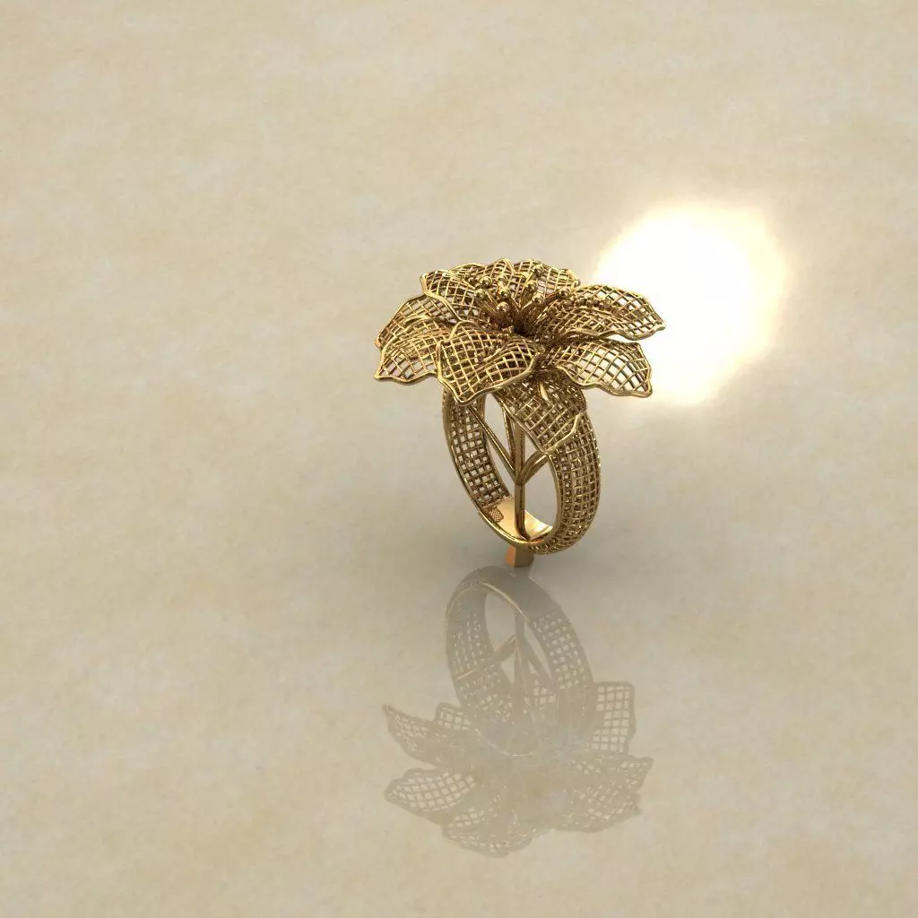 Breathing Flower Electro-Fusion Fashion Ring 3D print model_0