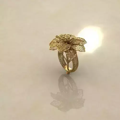 Breathing Flower Electro-Fusion Fashion Ring 3D print model